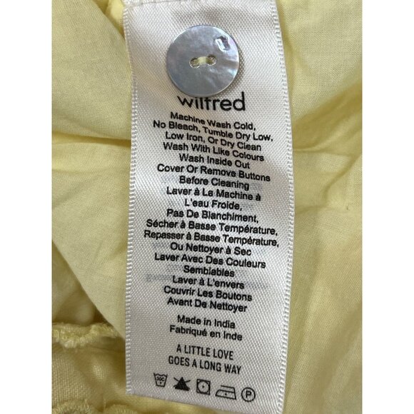 Aritzia Wilfred La Boheme Yellow Eyelet Midi Dress Size 4 Button Front - Picture 5 of 8